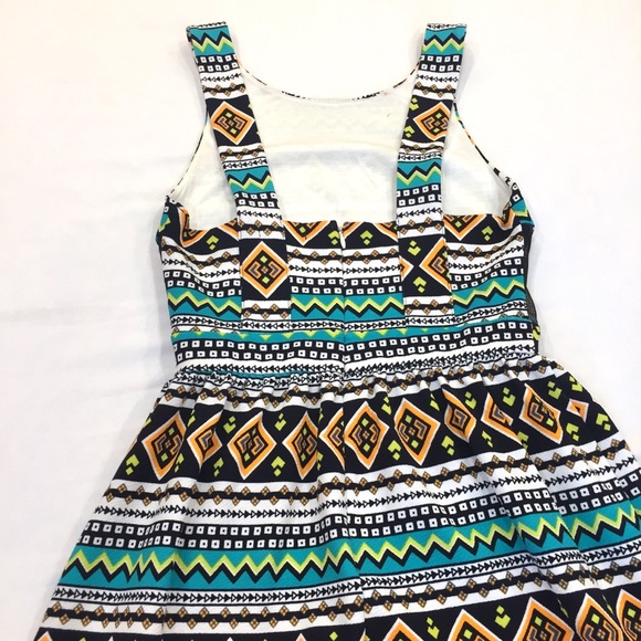 Monteau Bright Aztec Side Cut Out Dress - Picture 7 of 9